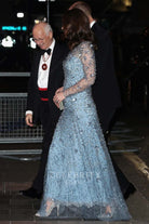 Kate sequin blue evening dress royal variety show 2017