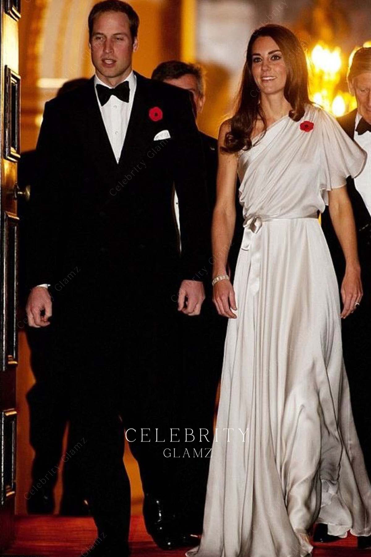 Kate silver one sleeve gown NMA reception 2011
