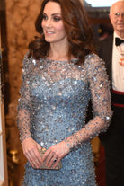 Kate sparkly sheer neck dress royal variety show 2017