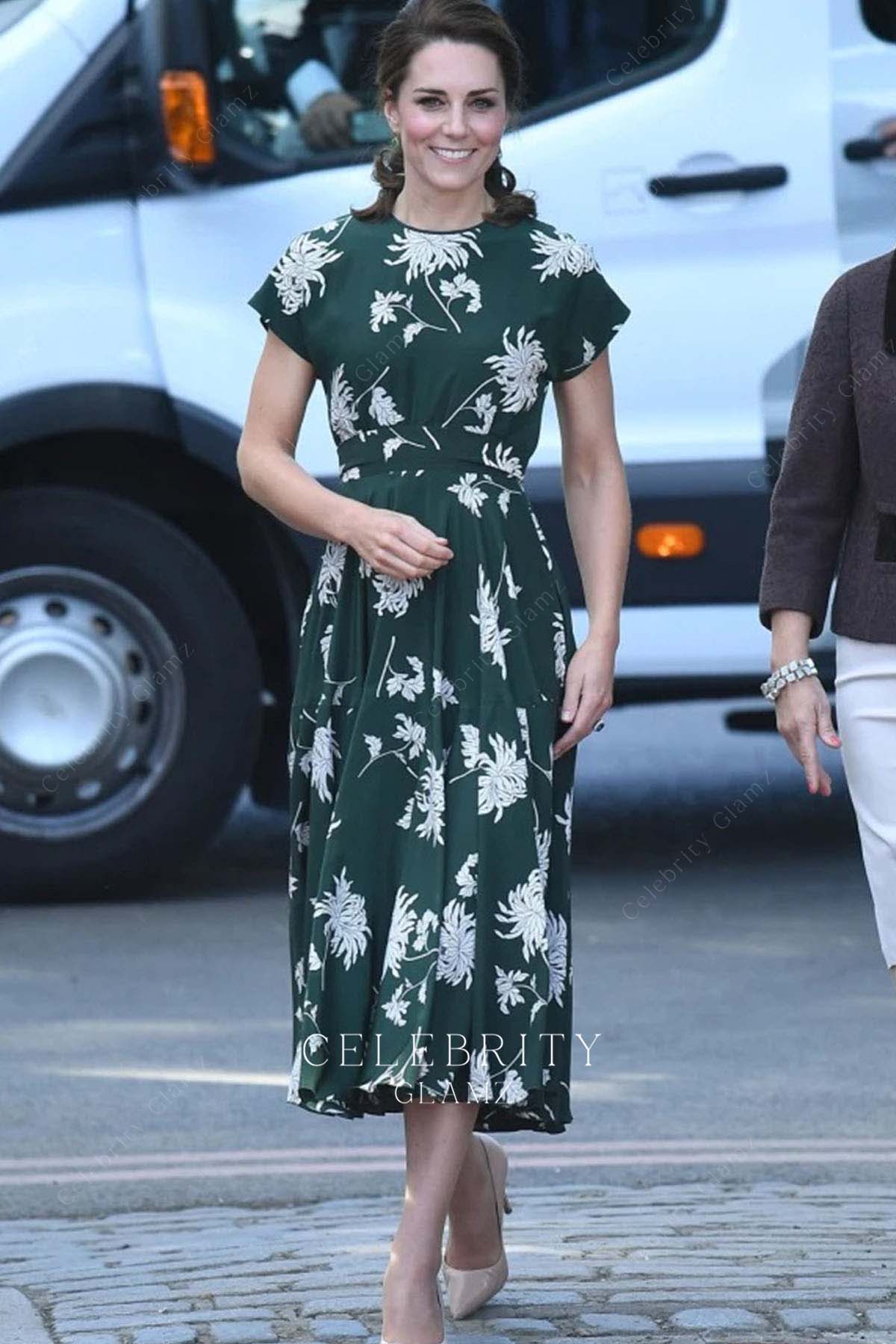 Kate Middleton tea length dress London Chelsea flower show 2017 