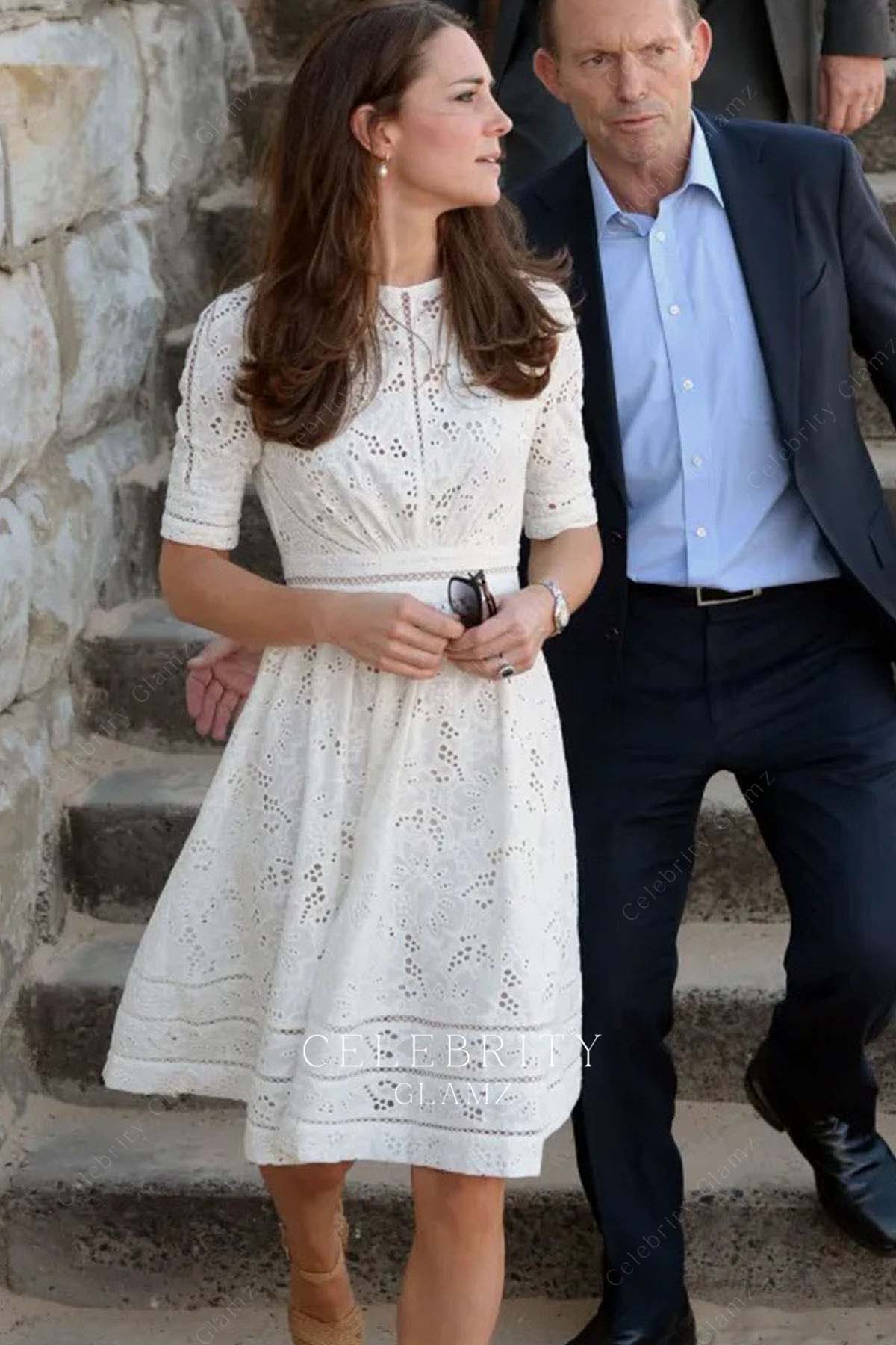 Kate white casual dress Wimbledon championships 2014