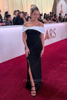 Katie Feeney thigh slit 2025 Oscars red carpet dress