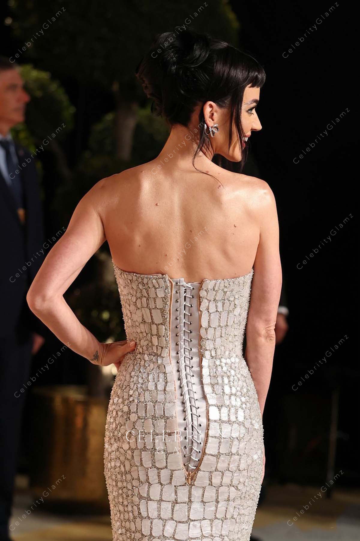 Katy Perry 2025 Vanity fair party lace up back dress