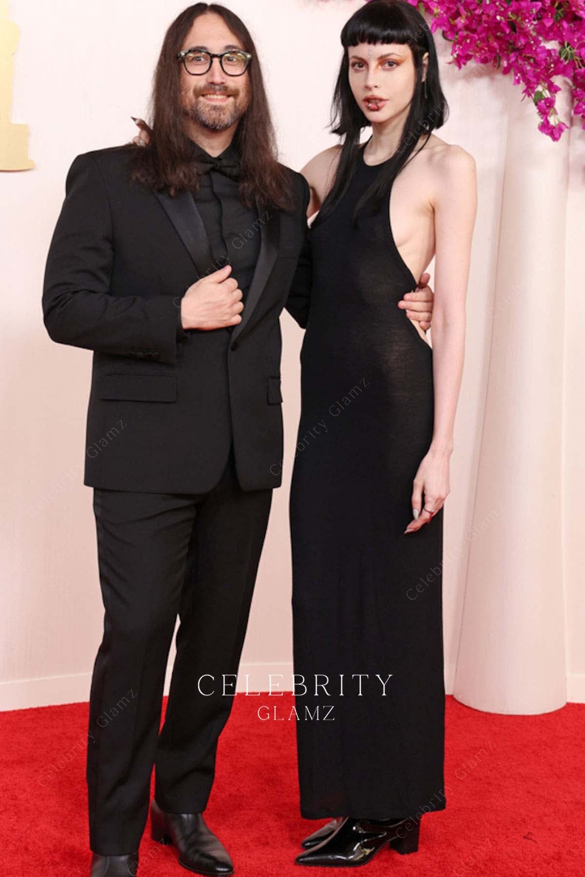 Kemp Muhl black halter prom dress 2024 Oscars red carpet 