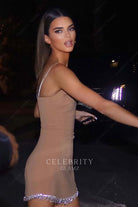 Kendall Jenner beaded straps dress Miami night out 2019