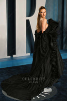 Kendall Jenner black off shoulder dress vanity fair Oscar party 2022