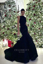 Kendall Jenner black sleeveless trumpet dress  Dubai formal night 2023
