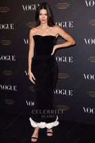 Kendall Jenner black velvet dress vogue 95th anniversary party