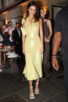 Kendall Jenner daffodil glitter dress grabs dinner with GiGi Hadid 2023