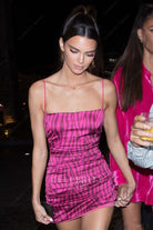 Kendall Jenner leopard print square neck dress art Basel 2019