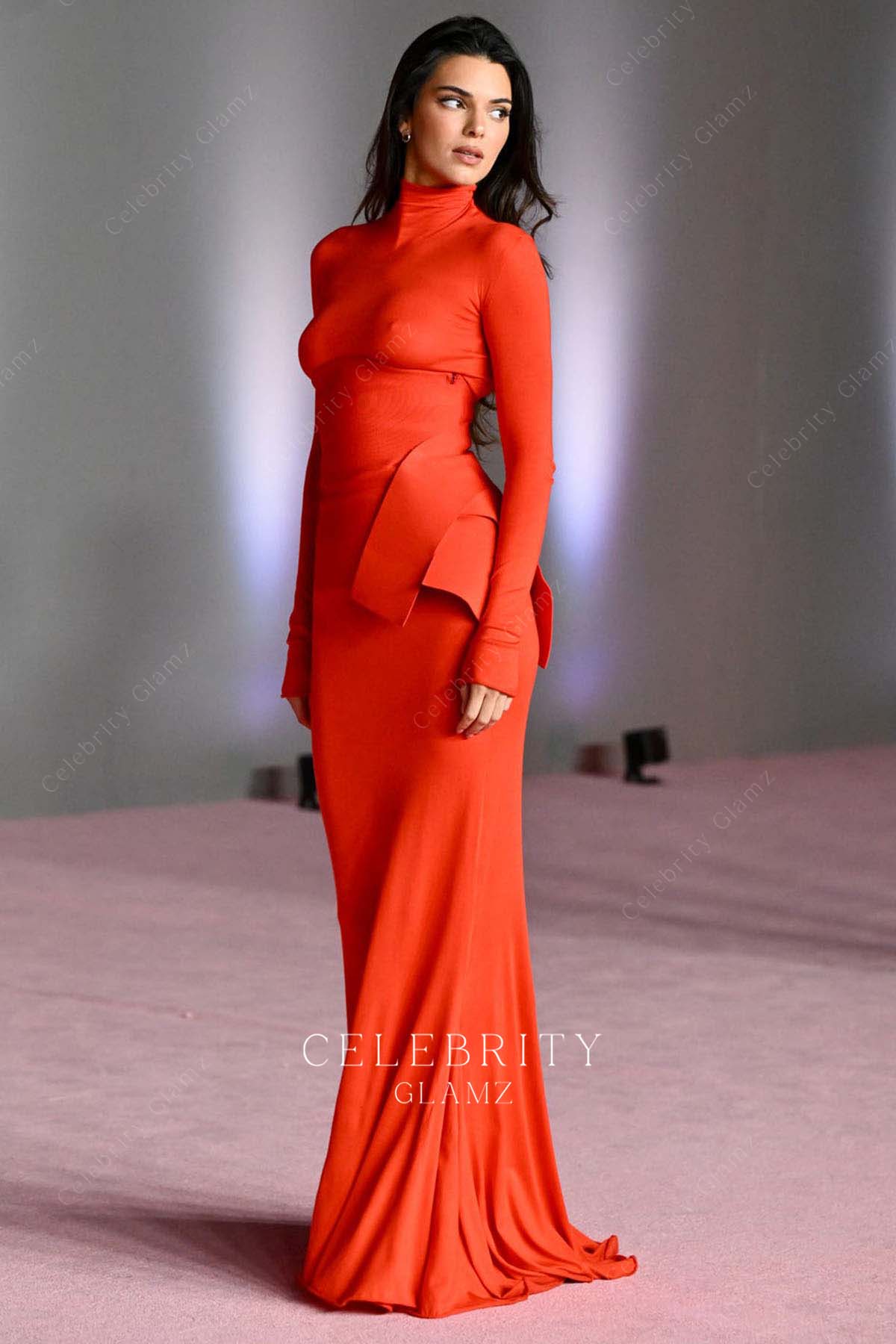 Kendall Jenner long sleeves celebrity dress 3rd annual academy museum gala