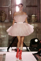 Kendall Jenner pink tulle short dress H&M show in Rome dress 2019