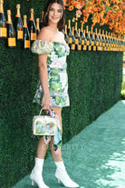 Kendall Jenner printed dress veuve Cliquot polo classic 2017