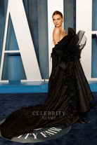 Kendall Jenner ruffled neckline dress vanity fair Oscar party 2022