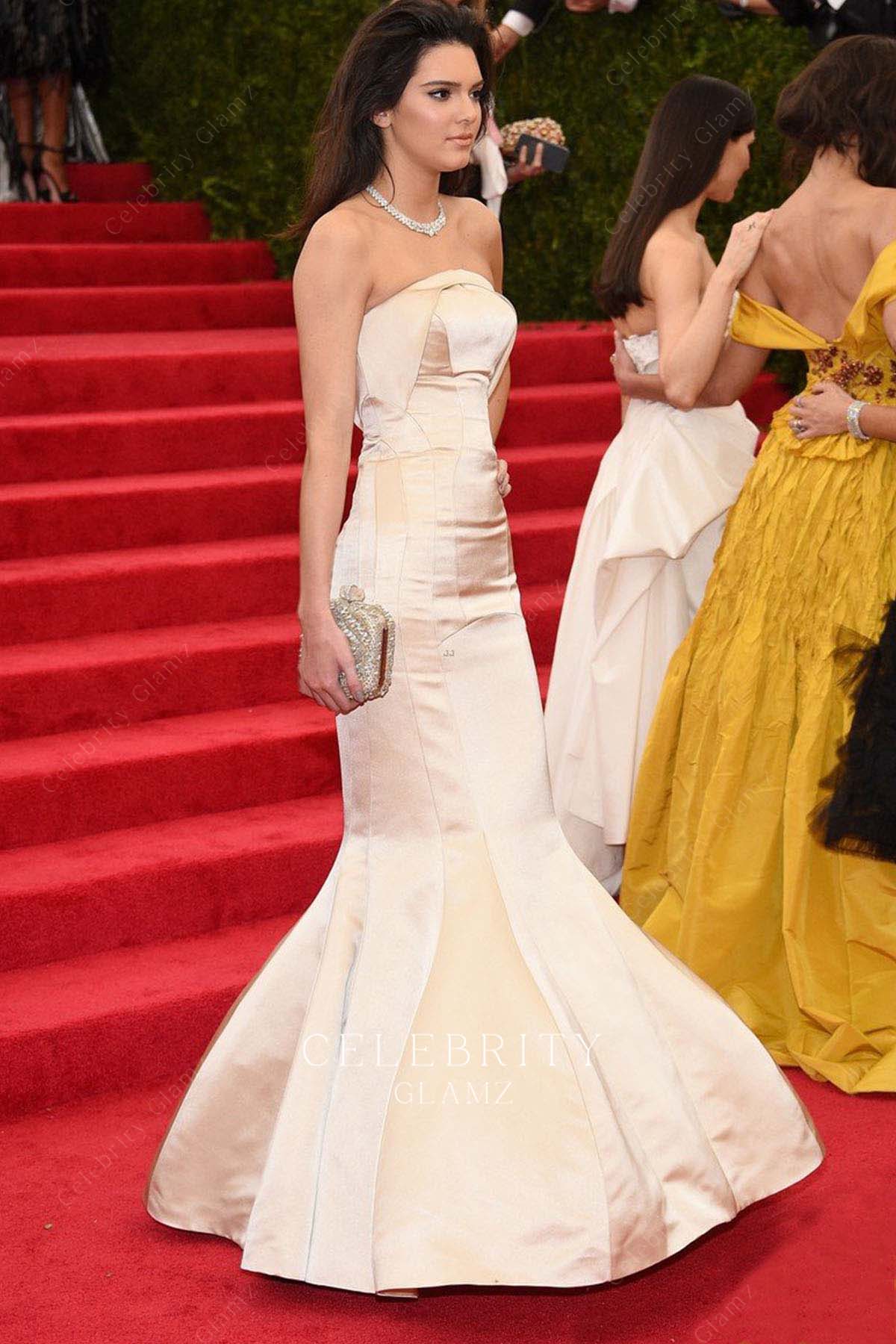 Kendall Jenner strapless prom dress met ball 2014