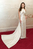 Kensington Tallman 2025 Oscars red carpet slit dress