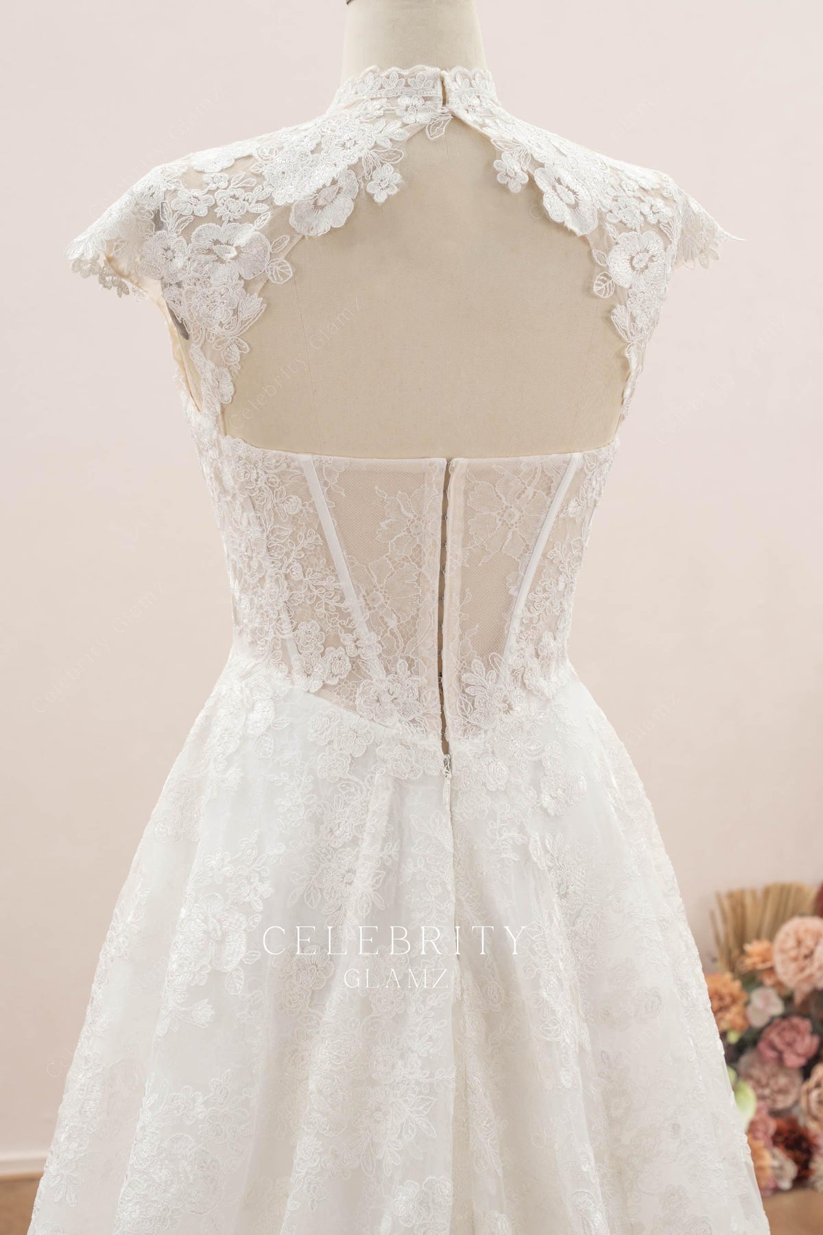 keyhole back wedding dress