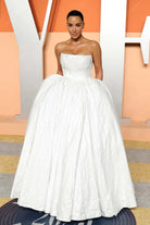 Kim Kardashian 2025 overskirt Vanity fair party prom dress