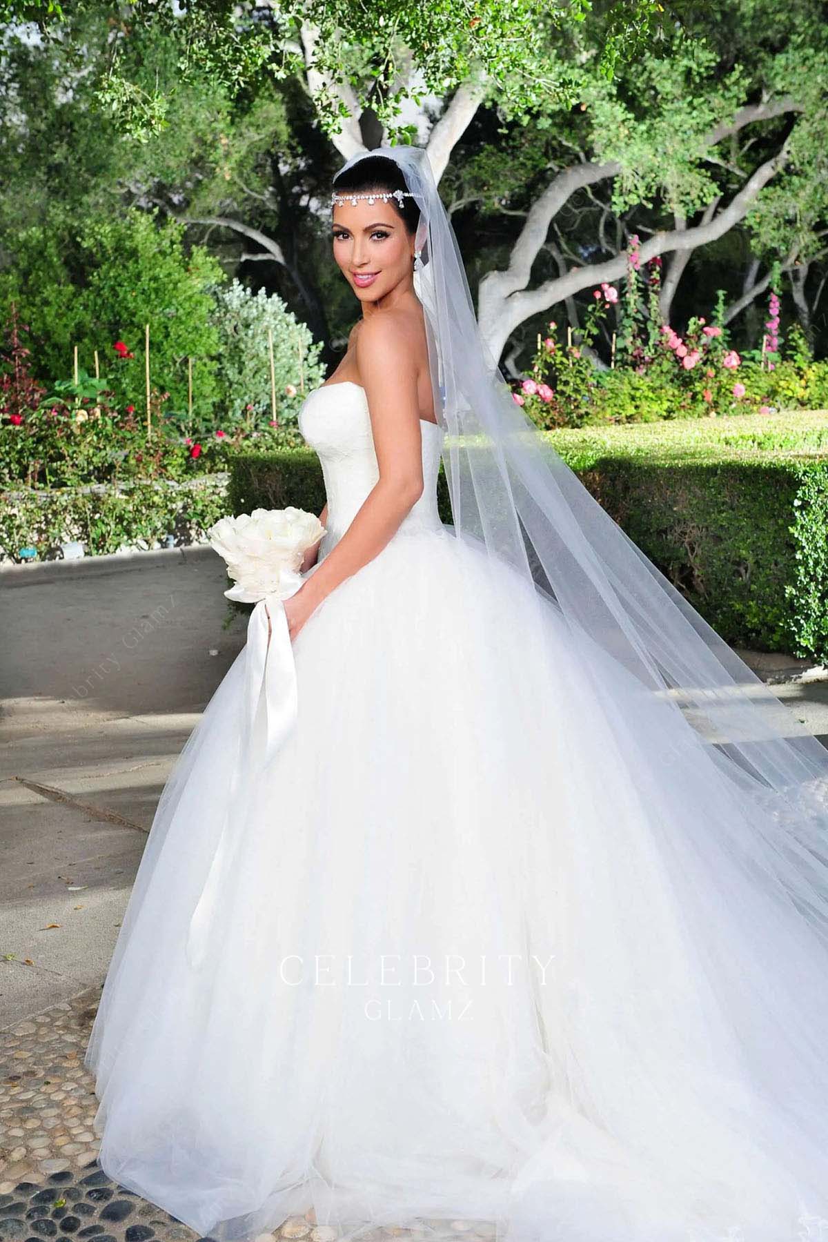 kim kardashian jacquard 1st wedding ballgown