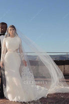 Kim Kardashian mermaid chapel train bridal dress