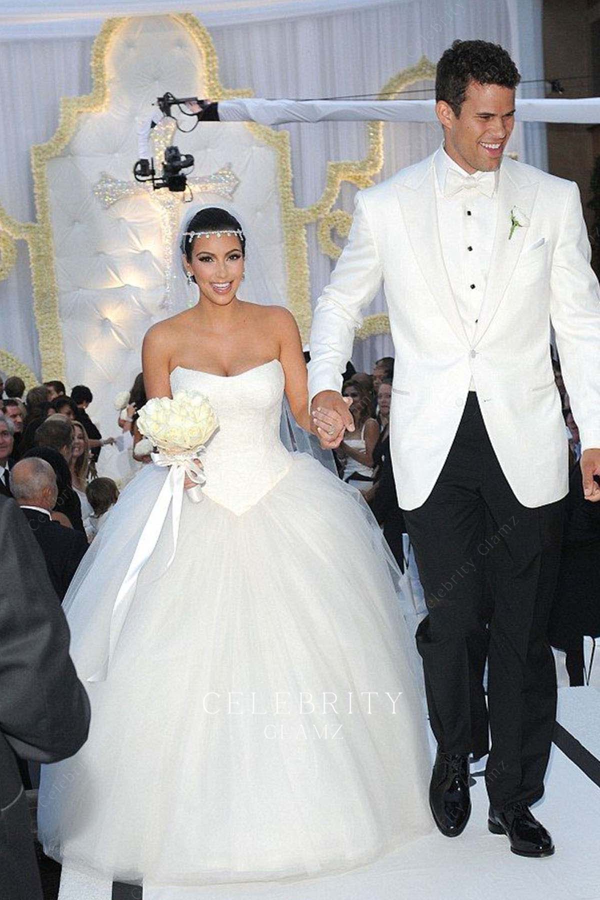 kim kardashian strapless 1st wedding dress