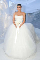 kim kardashian v neck 1st wedding ballgown