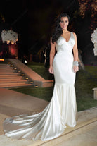 kim kardashian white court train 3rd wedding dress