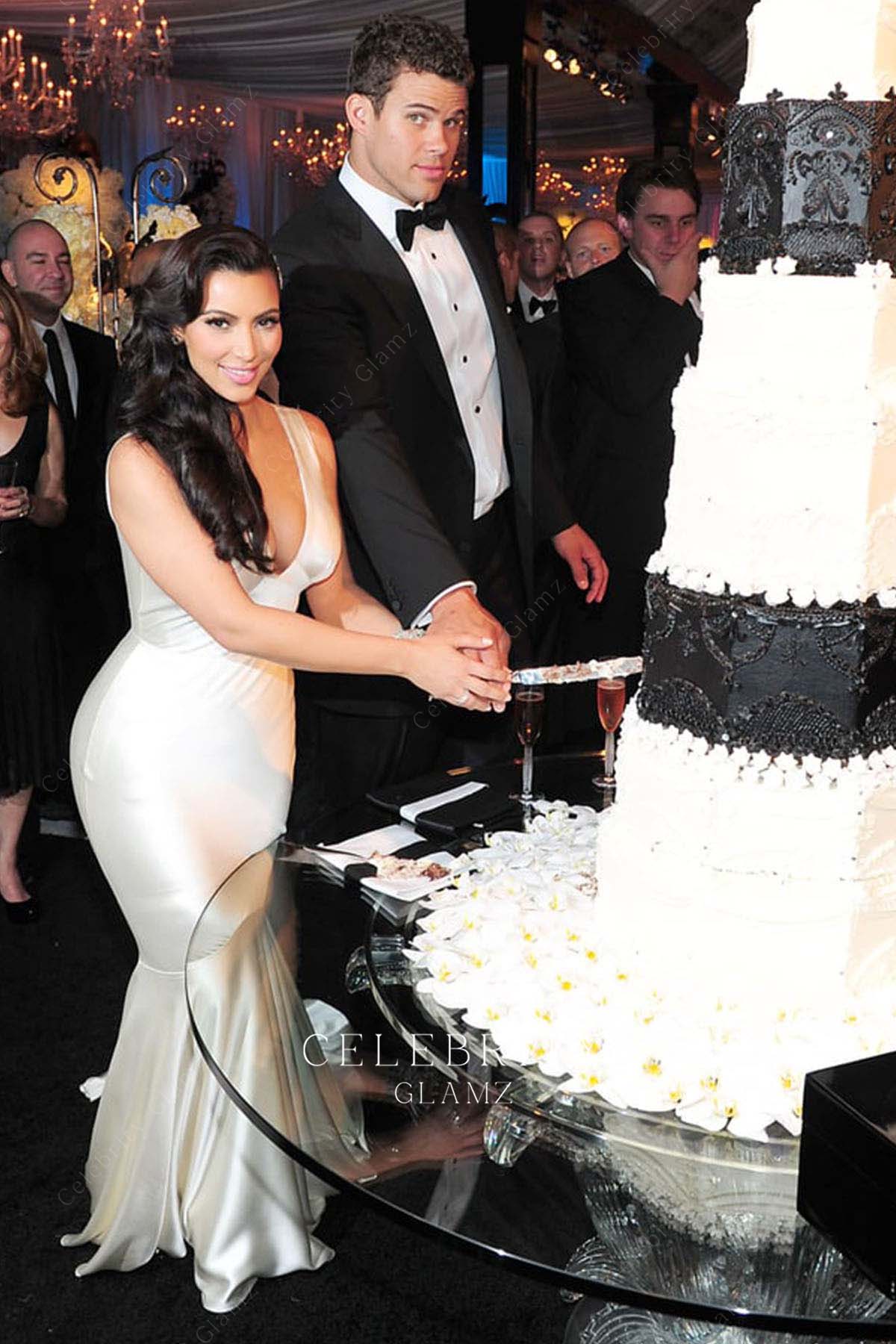 kim kardashian white sleeveless 3rd wedding dress