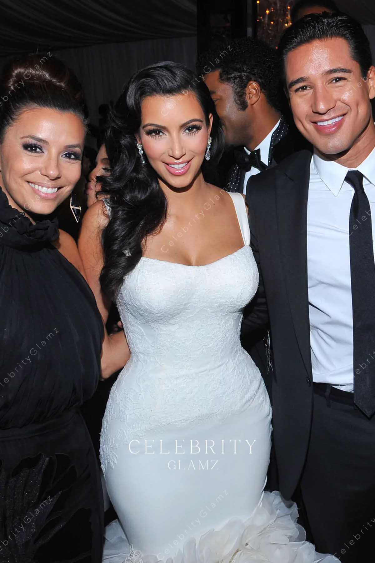 Kim Kardashian wide straps wedding dress 