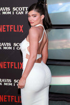 Kylie Jenner crisscross back look mom i can fly premiere dress 2019