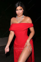Kylie Jenner off shoulder dress Oscars after party 2020