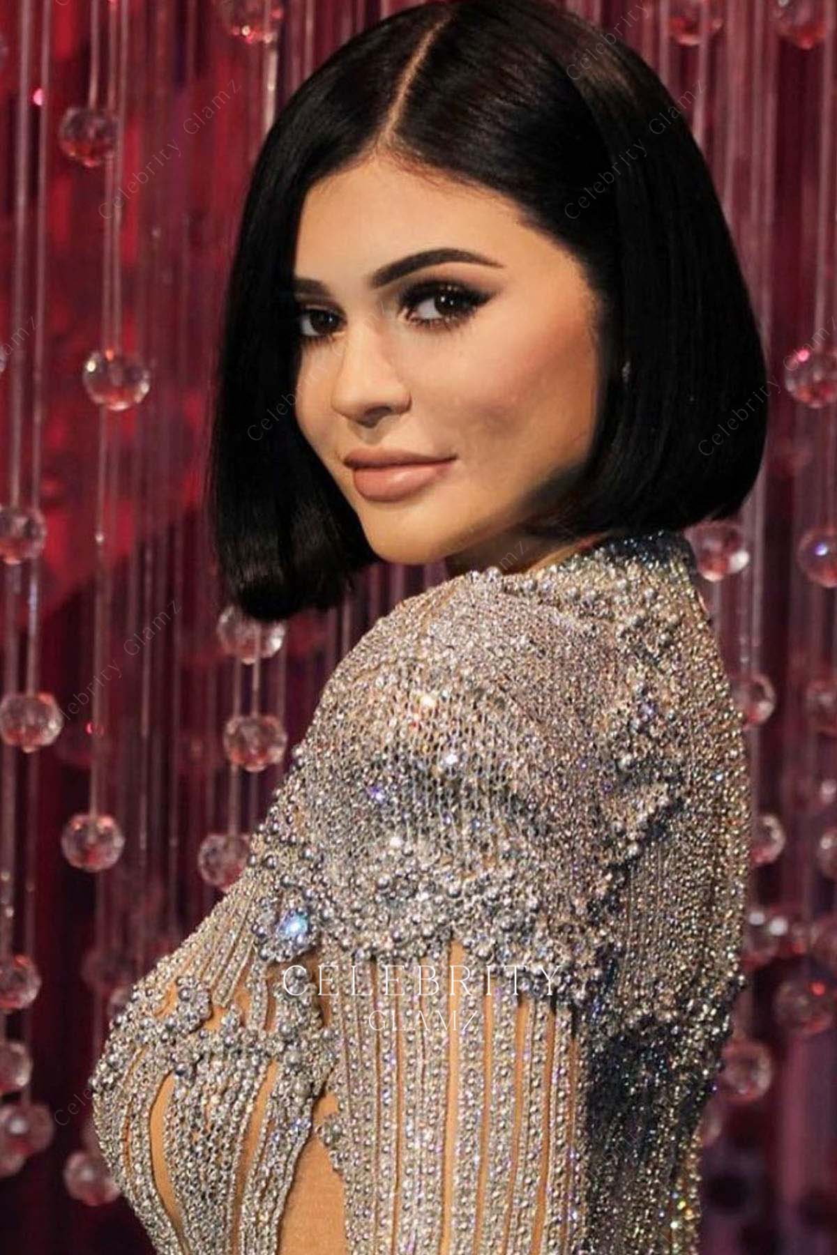 Kylie Jenner rhinestones dress met gala 2016