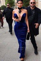 Kylie Jenner royal blue long dress Schiaparelli show 2022