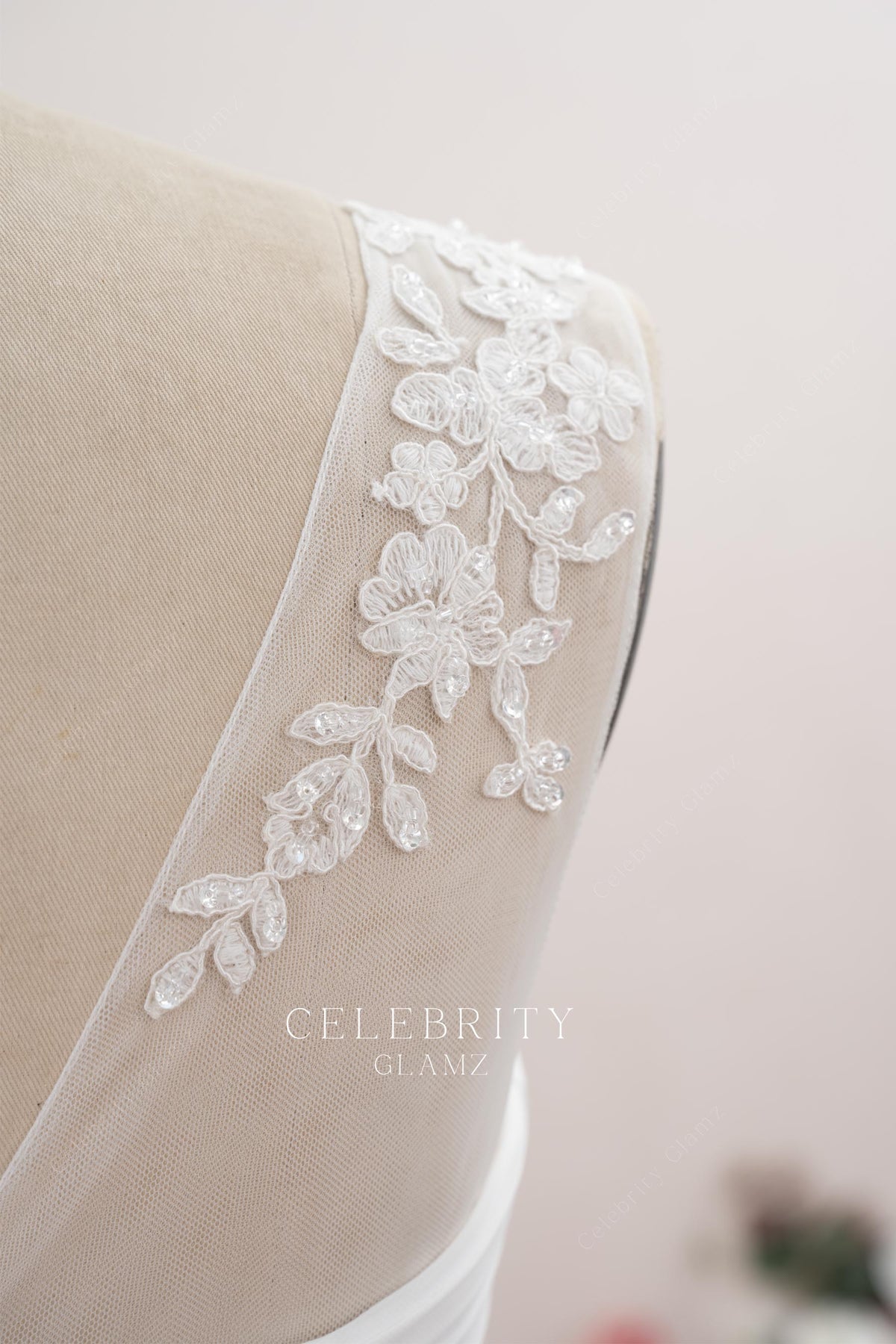 lace applique wedding dress