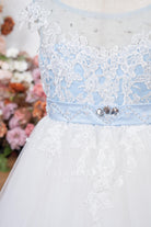 lace cap sleeve flower girl dress