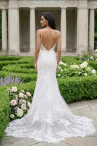 lace curved hem mermaid bridal dress