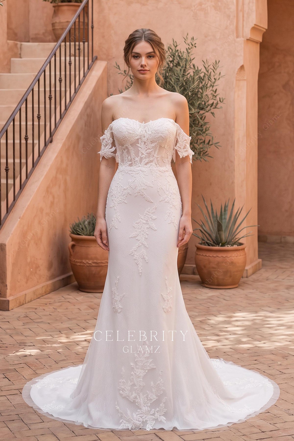 lace illusion corset wedding dress