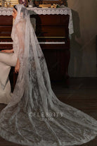 lace motifs bridal veil