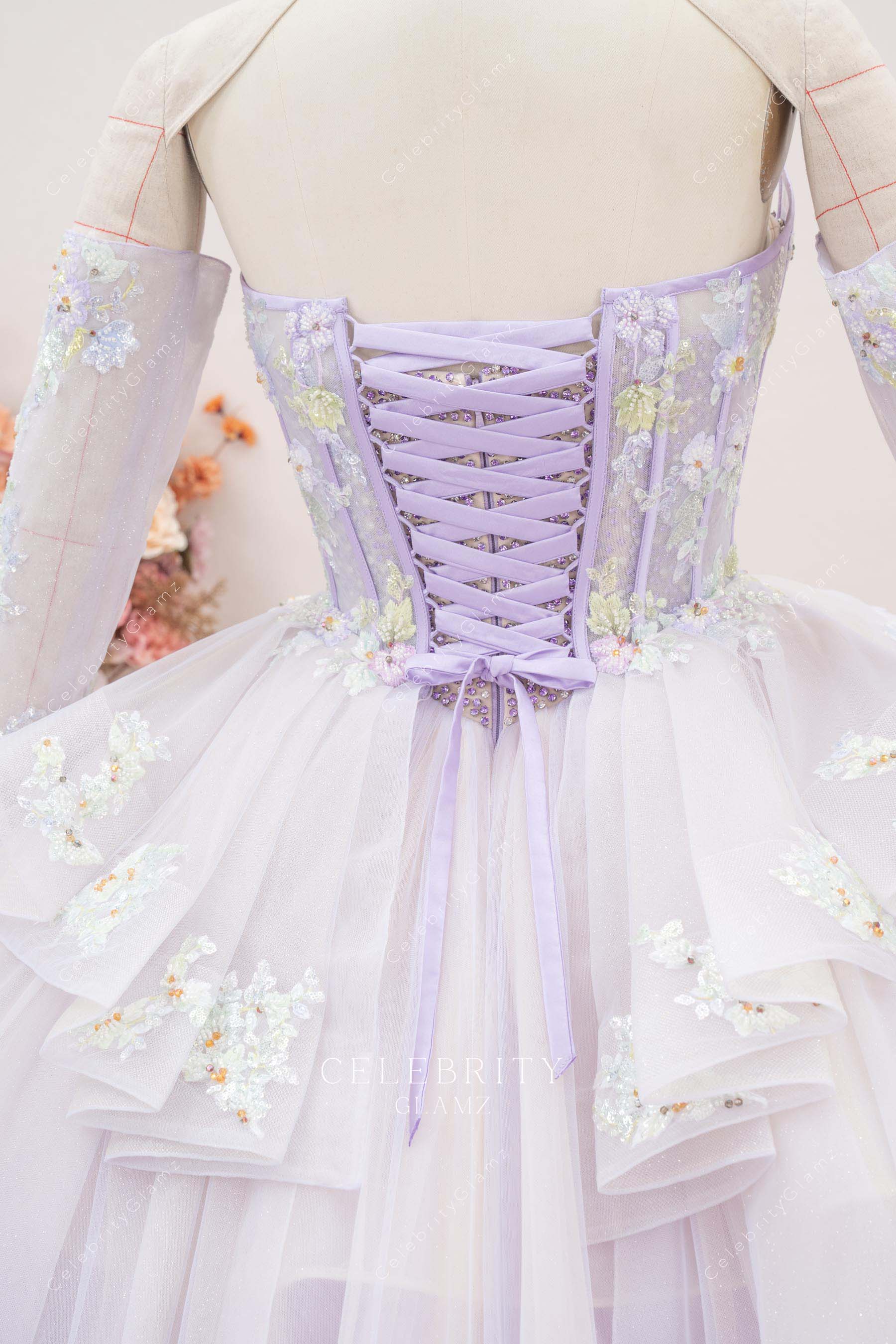 lace up back Quinceanera gown