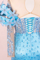 lace up back prom dress