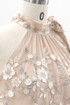 lace up halter bridal dress