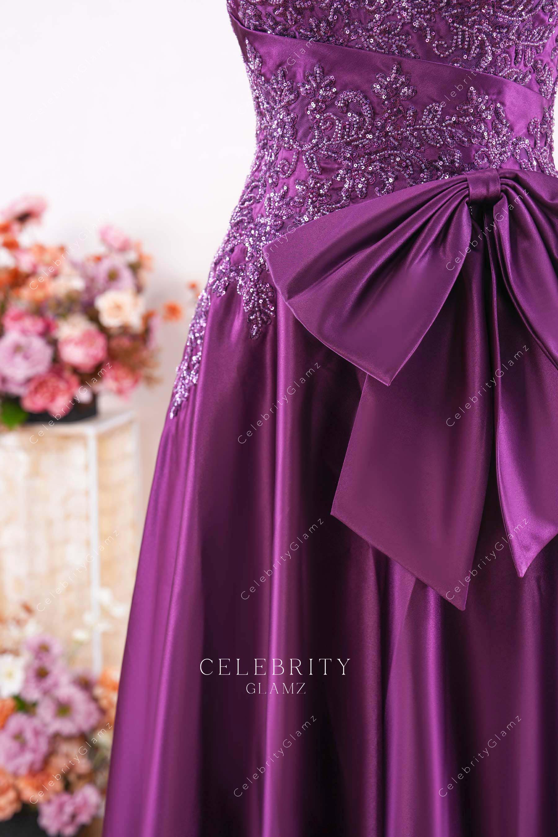 large bowknot mother of the bride dress