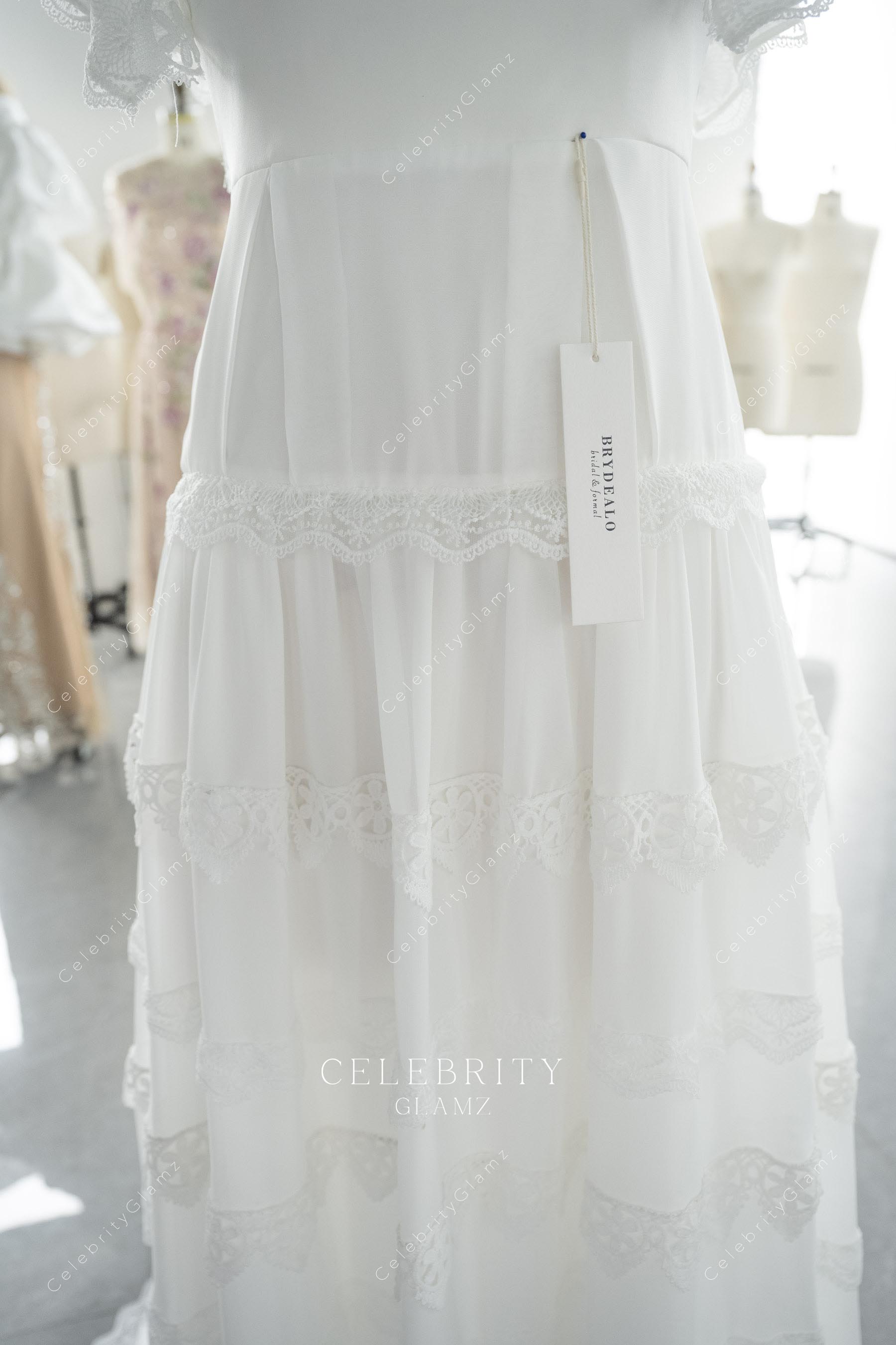 layered lace wedding dress