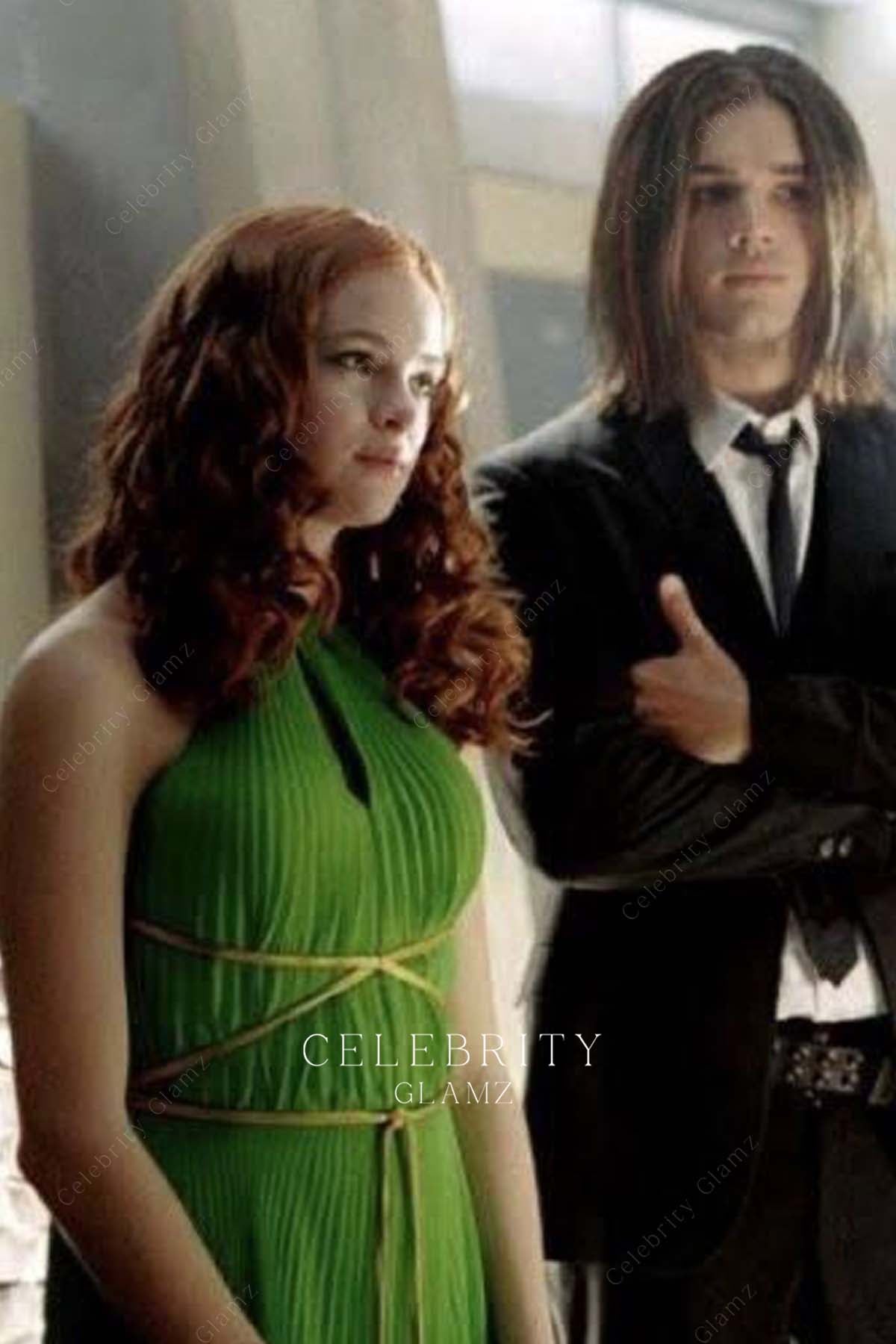 Layla Williams green chiffon dress sky high
