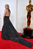 Leslie Bibb chapel train prom dress 2024 Oscars red carpet