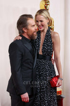 Leslie Bibb plunging prom dress 2024 Oscars red carpet