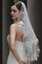 light ivory tulle bridal veil