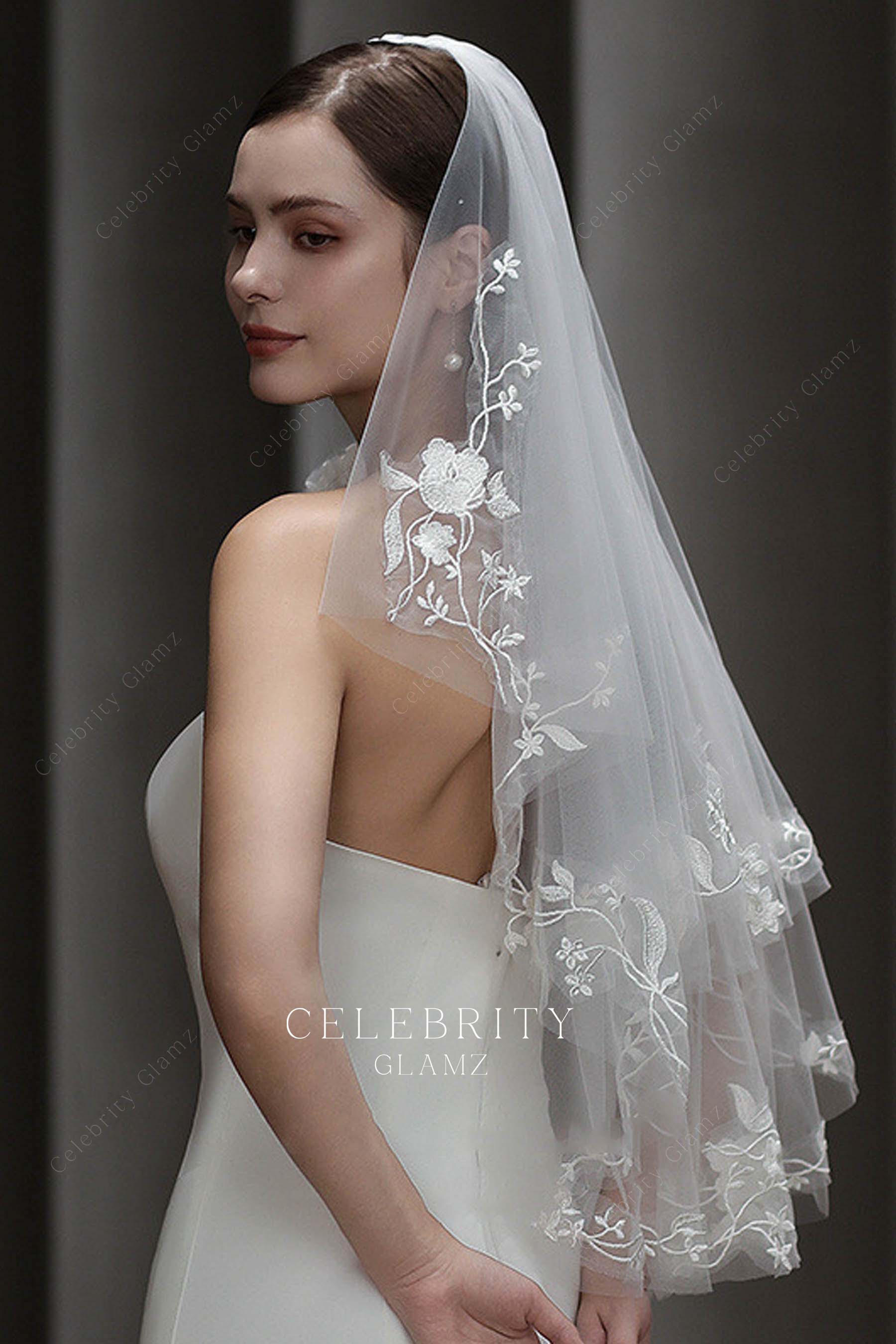 light ivory tulle bridal veil