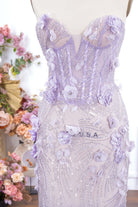 lilac sweetheart neck mermaid prom dress