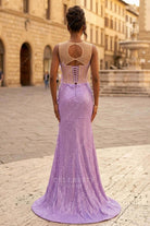 lilac unique fit flare prom dress